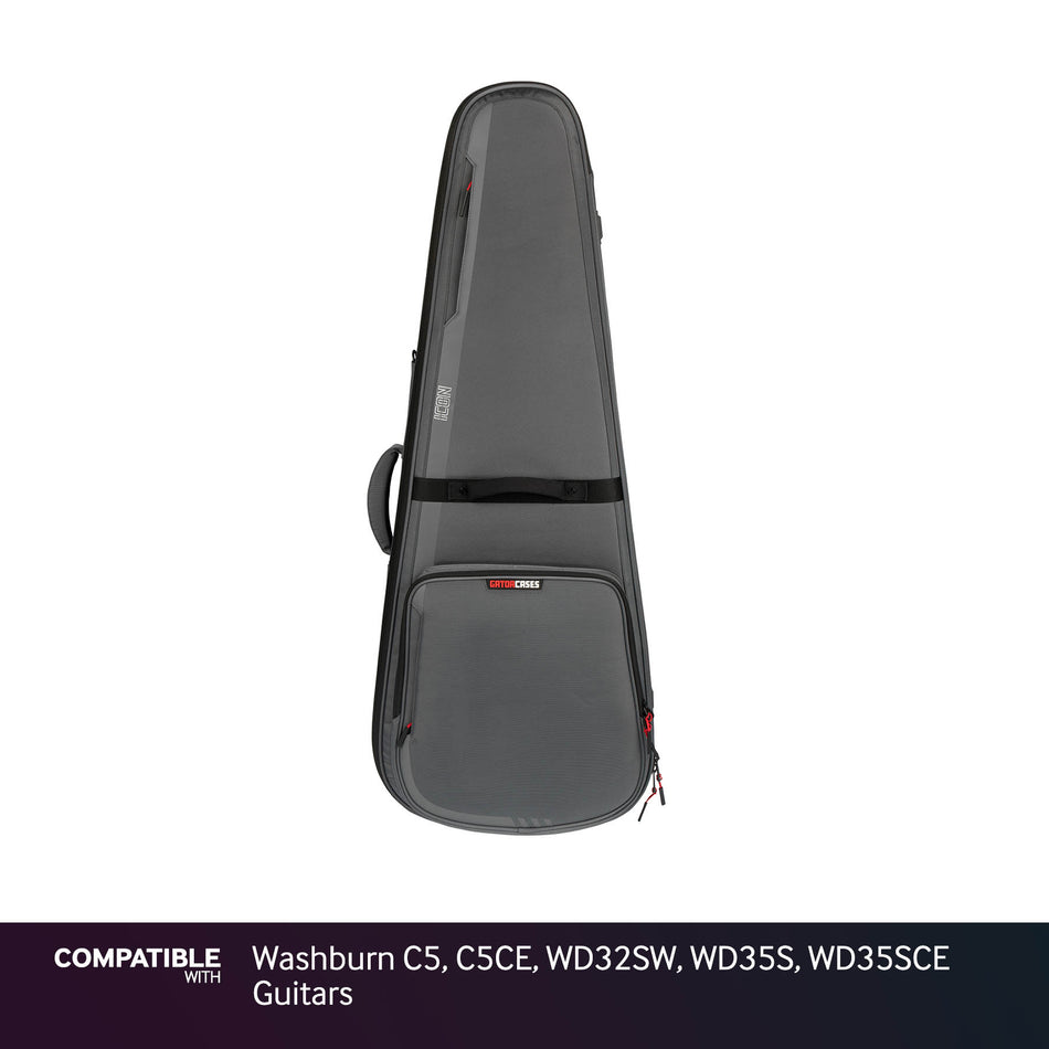 Gator Gray ICON Case for Washburn C5, C5CE, WD32SW, WD35S, WD35SCE Guitars