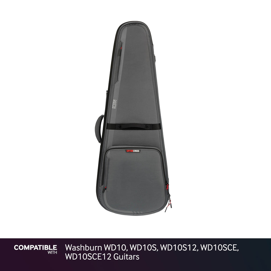 Gator Gray ICON Case for Washburn WD10, WD10S, WD10S12, WD10SCE, WD10SCE12 Guitars