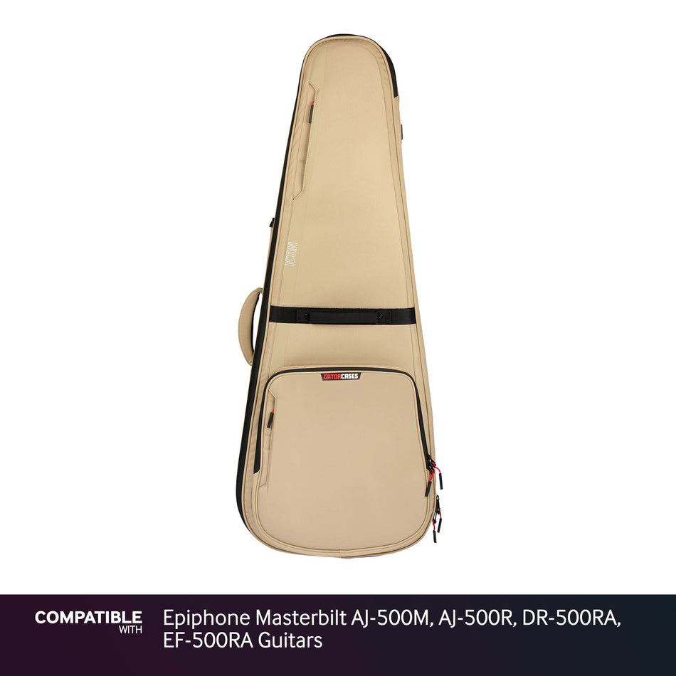 Gator Tan ICON Case for Epiphone Masterbilt AJ-500M, AJ-500R, DR-500RA, EF-500RA Guitars