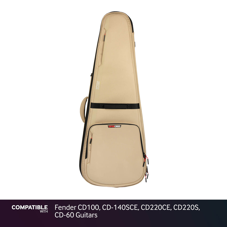 Gator Tan ICON Case for Fender CD100, CD-140SCE, CD220CE, CD220S, CD-60 Guitars