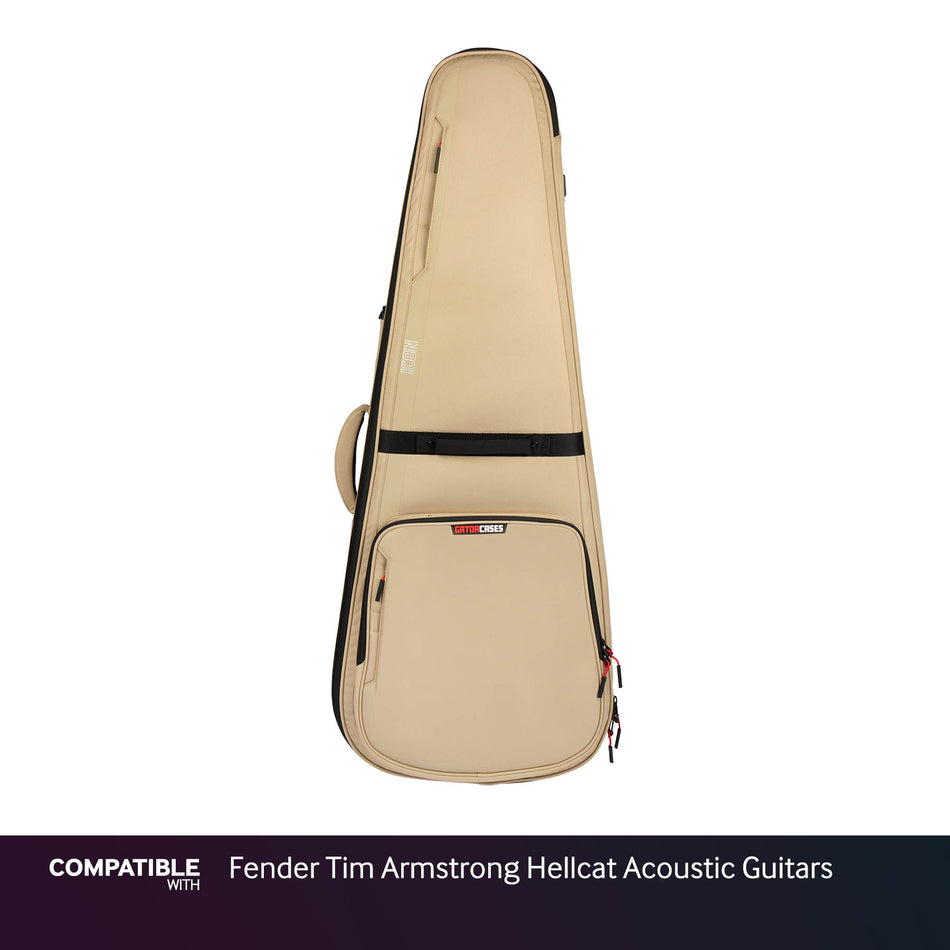 Gator Tan ICON Case for Fender Tim Armstrong Hellcat Acoustic Guitars