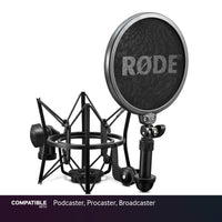 Rode Shock Mount with Pop Filter for Podcaster, Procaster, Broadcaster