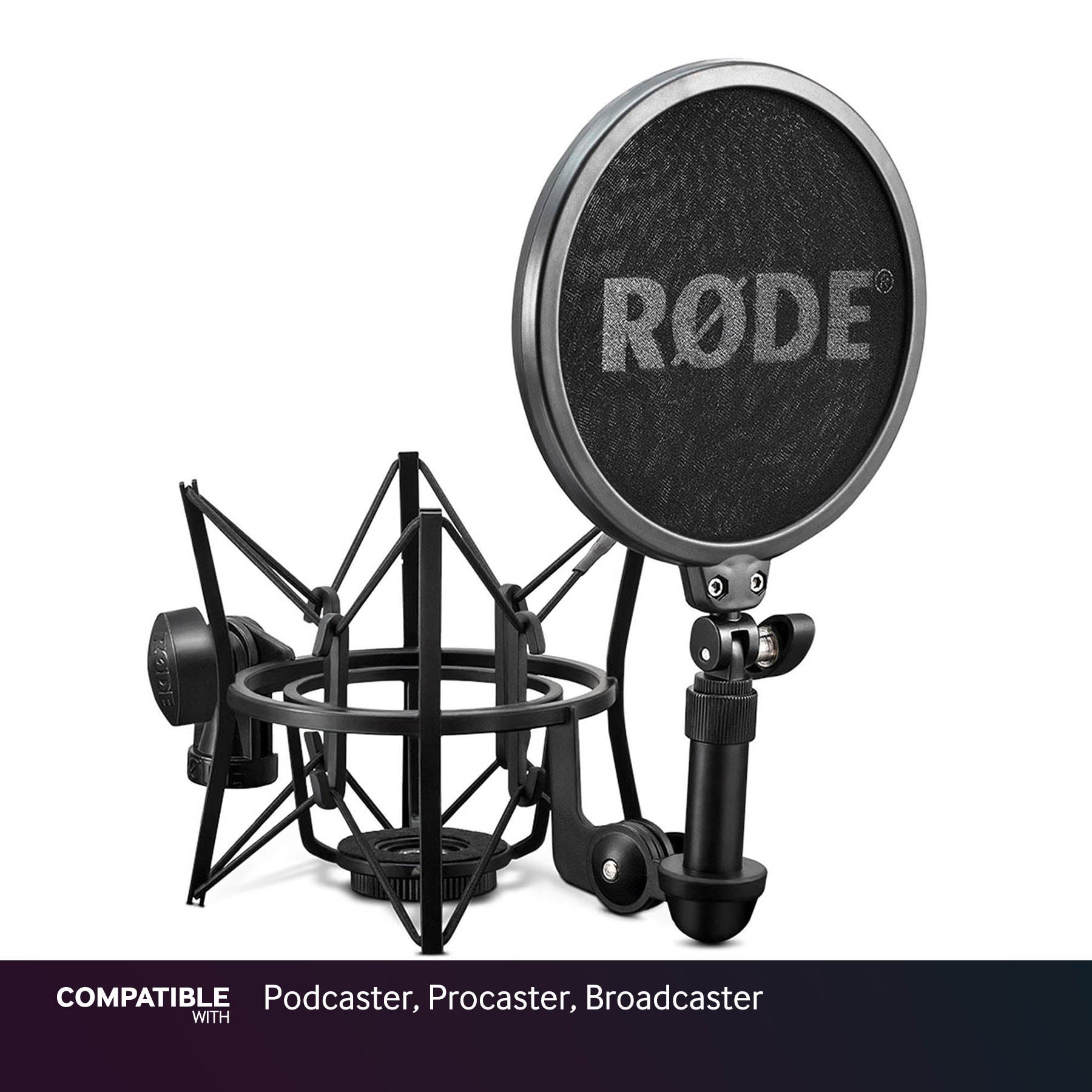 Rode Shock Mount with Pop Filter for Podcaster, Procaster, Broadcaster