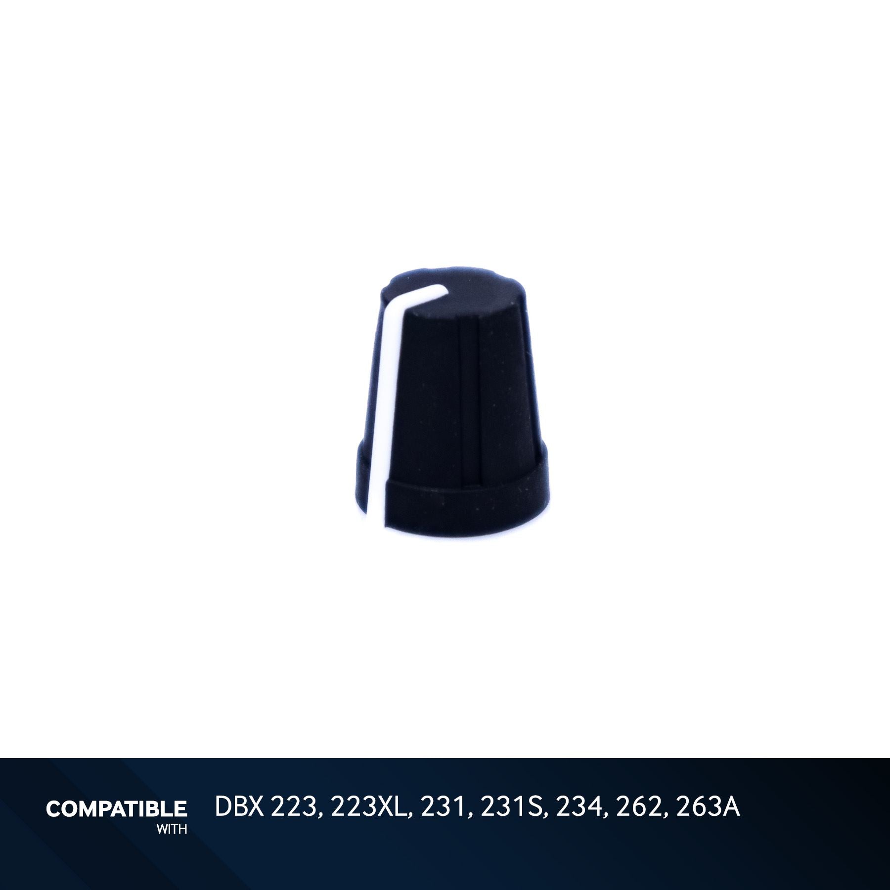 DBX Black Knob with White Line for 223, 223XL, 231, 231S, 234, 262