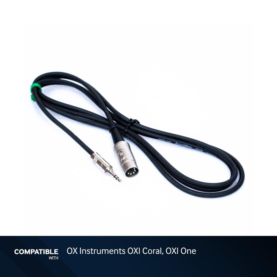 RapcoHorizon 6-Foot MIDI to 1/8" TRS (Type-A) Cable for OX Instruments OXI Coral, OXI One