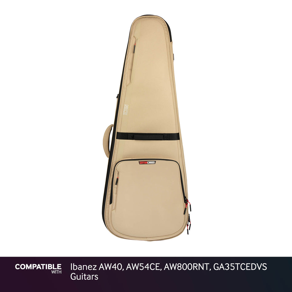 Gator Tan ICON Case for Ibanez AW40, AW54CE, AW800RNT, GA35TCEDVS Guitars