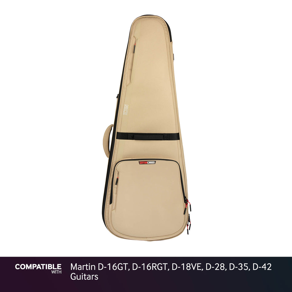 Gator Tan ICON Case for Martin D-16GT, D-16RGT, D-18VE, D-28, D-35, D-42 Guitars