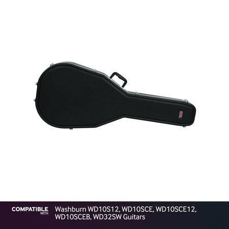 Gator Molded Case for Washburn WD10S12, WD10SCE, WD10SCE12, WD10SCEB, WD32SW Guitars