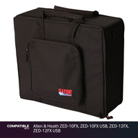 Gator Lightweight 16" x 19" Case for Allen & Heath ZED-10FX, ZED-10FX USB, ZED-12FX, ZED-12FX USB