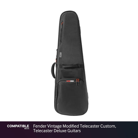 Gator Black ICON Case for Fender Vintage Modified Telecaster Custom, Telecaster Deluxe Guitars