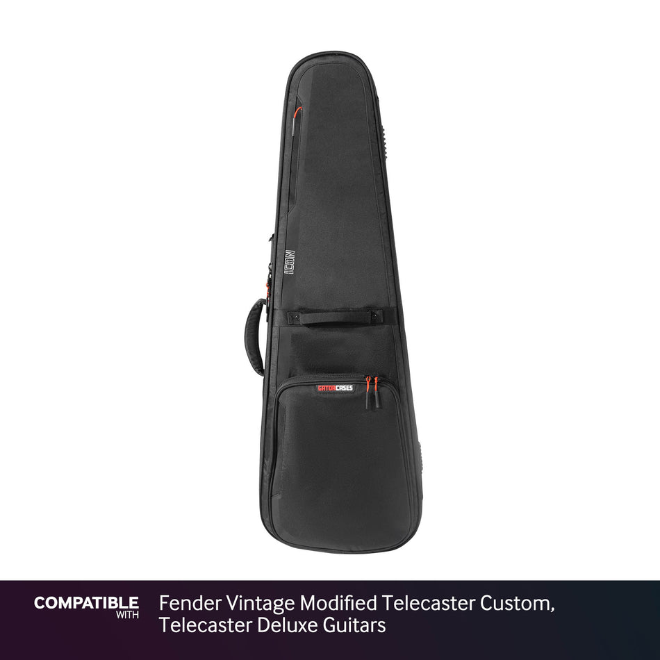Gator Black ICON Case for Fender Vintage Modified Telecaster Custom, Telecaster Deluxe Guitars