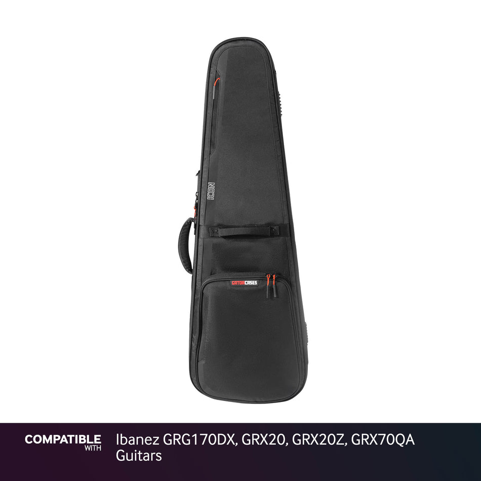 Gator Black ICON Case for Ibanez GRG170DX, GRX20, GRX20Z, GRX70QA Guitars