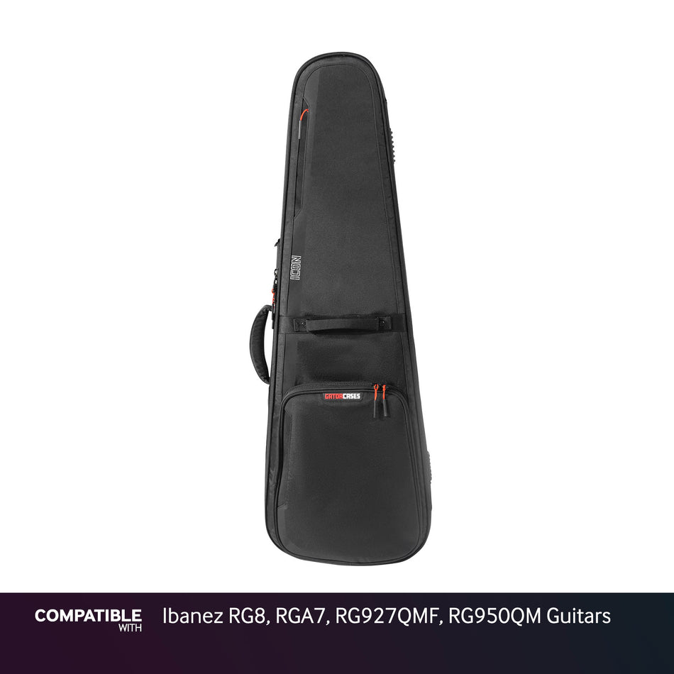 Gator Black ICON Case for Ibanez RG8, RGA7, RG927QMF, RG950QM Guitars