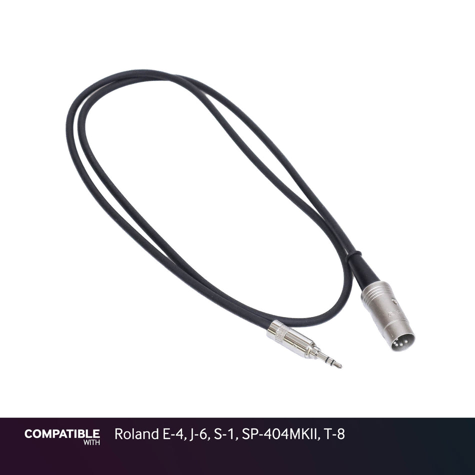 Rapco 1/8" TRS MIDI Type-A Cable for Roland E-4, J-6, S-1, SP-404MKII, T-8