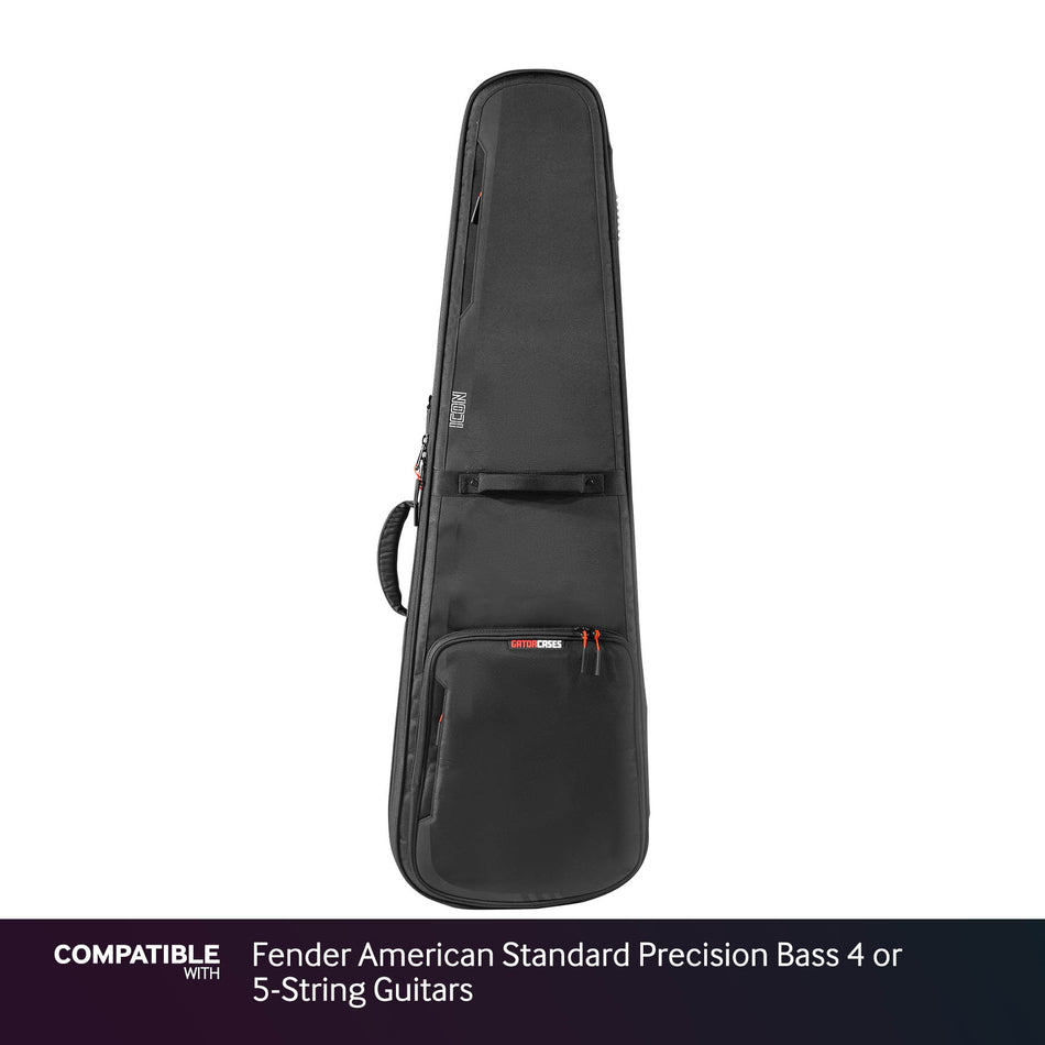 Gator Black ICON Case for Fender American Standard Precision Bass 4 or 5-String Guitars