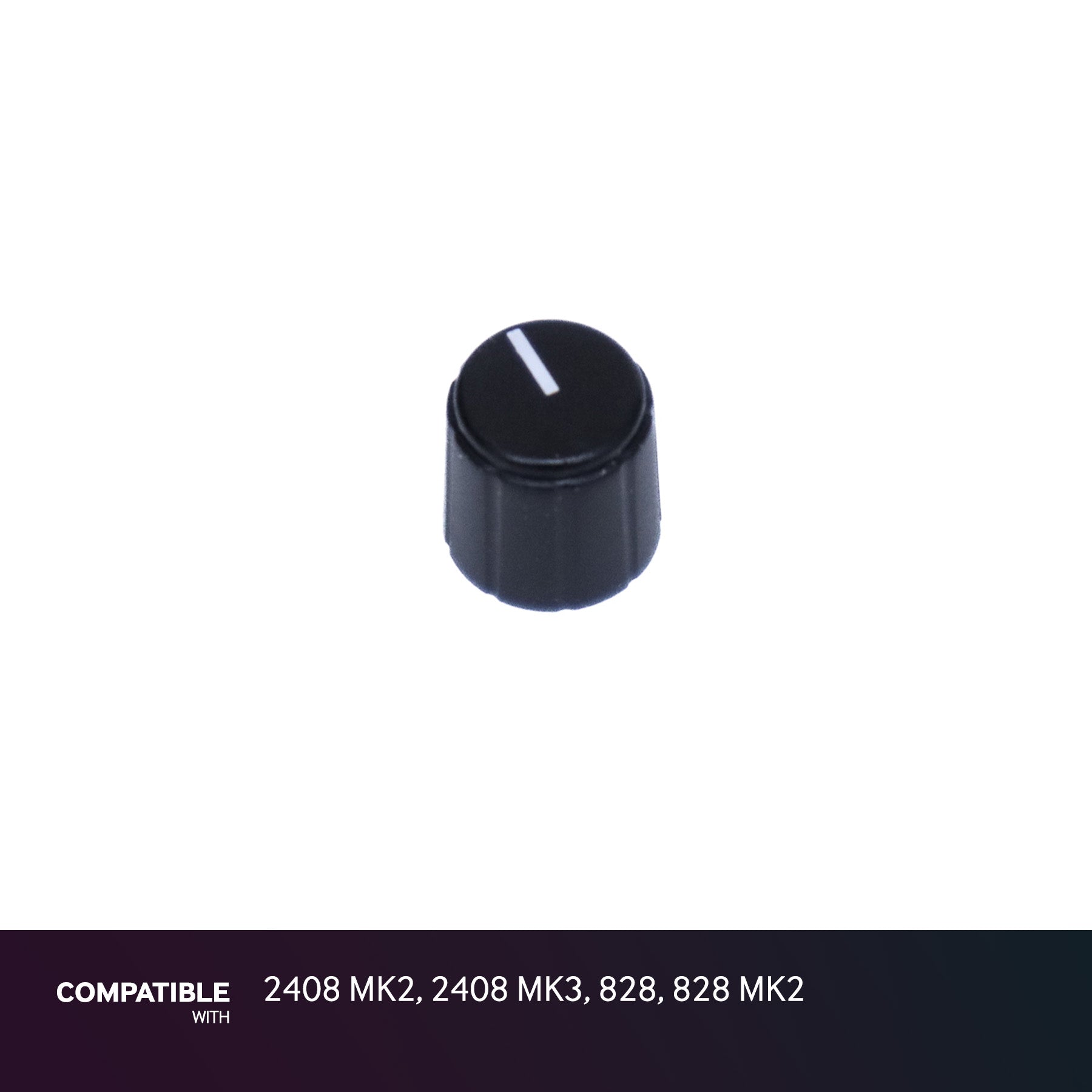 MOTU Black Knob with Indicator Line for 2408 MK2, 2408 MK3, 828, 828 MK2