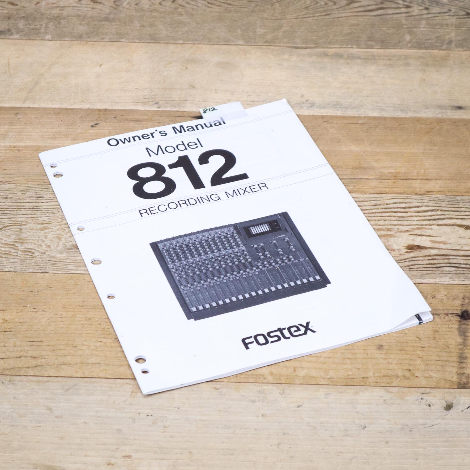 Fostex Model 812 Manual – Pixel Pro Audio