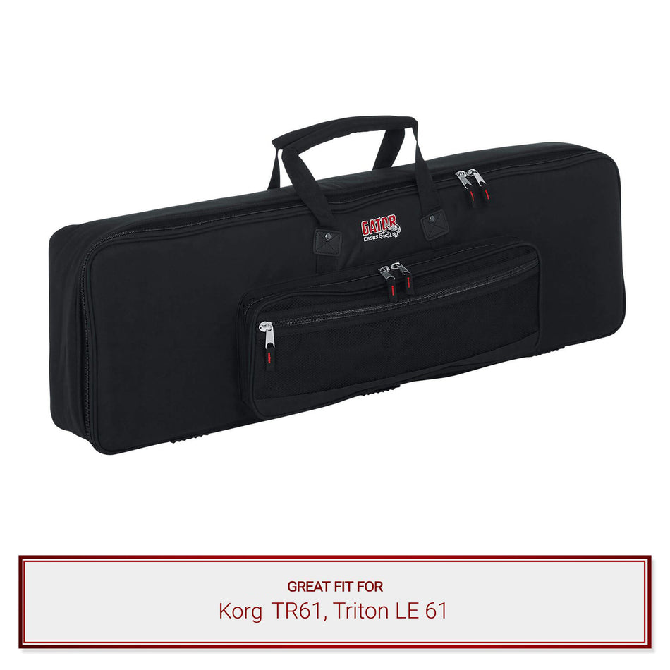 Gator Slim Keyboard Gig Bag fits Korg TR61, Triton LE 61