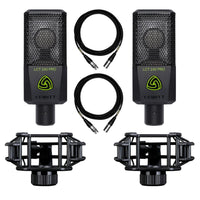 Stereo Pair of Lewitt LCT 240 Pro Black Microphones Bundle with Mogami Cables