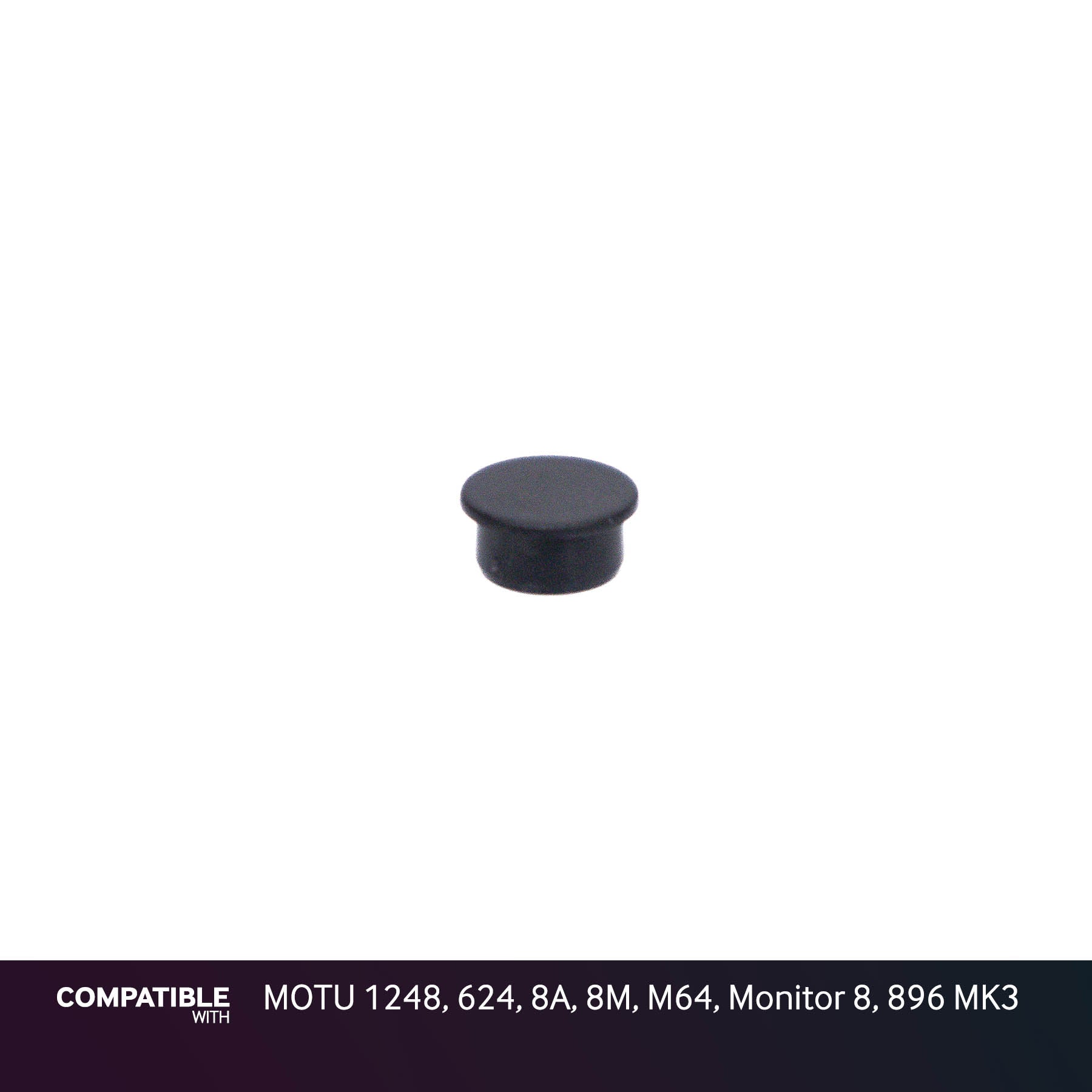 9mm Black Knob Cap for MOTU 1248, 624, 8A, 8M, M64, Monitor 8, 896 MK3
