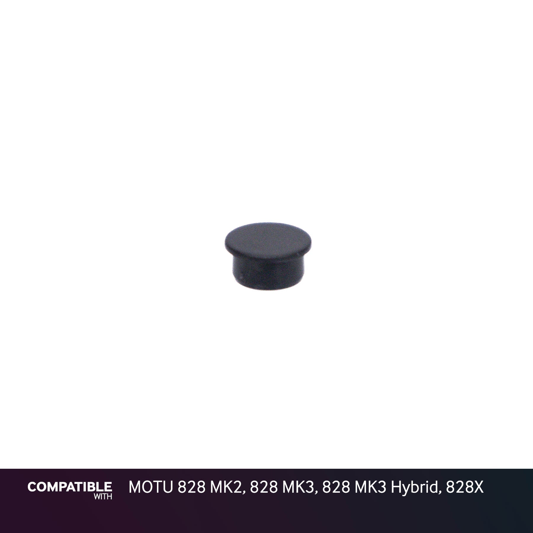 9mm Black Knob Cap for MOTU 828 MK2, 828 MK3, 828 MK3 Hybrid, 828X