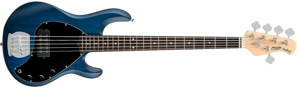 DNLC - Sterling by Music Man StingRay Ray5 Bass, Trans Blue Satin