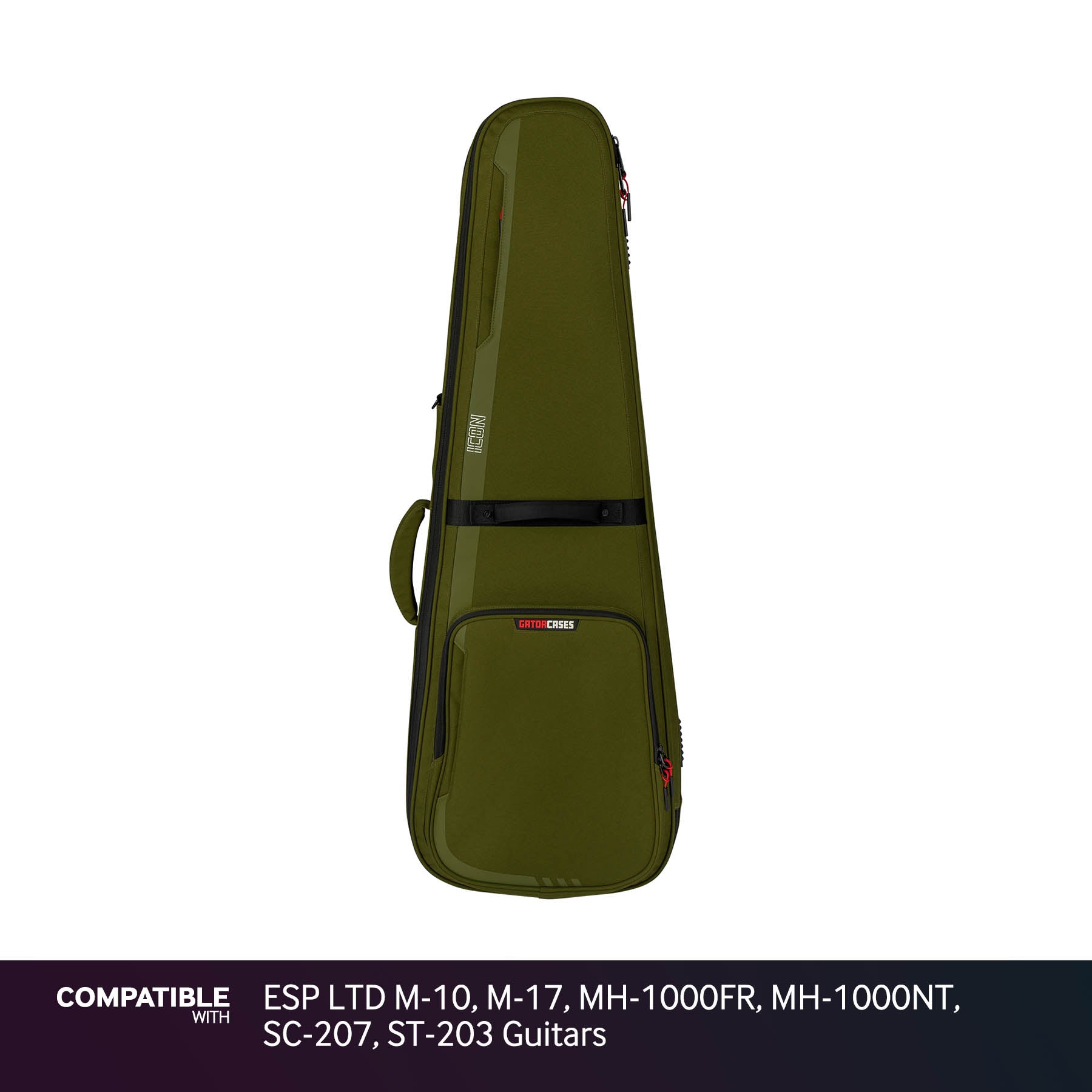 Gator Green ICON Case for ESP LTD M-10, M-17, MH-1000FR, MH-1000NT, SC-207, ST-203 Guitars