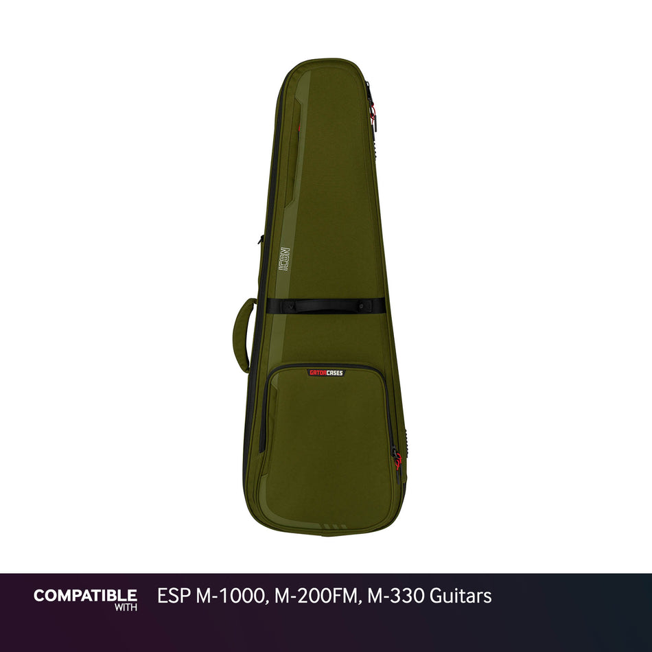 Gator Green ICON Case for ESP M-1000, M-200FM, M-330 Guitars