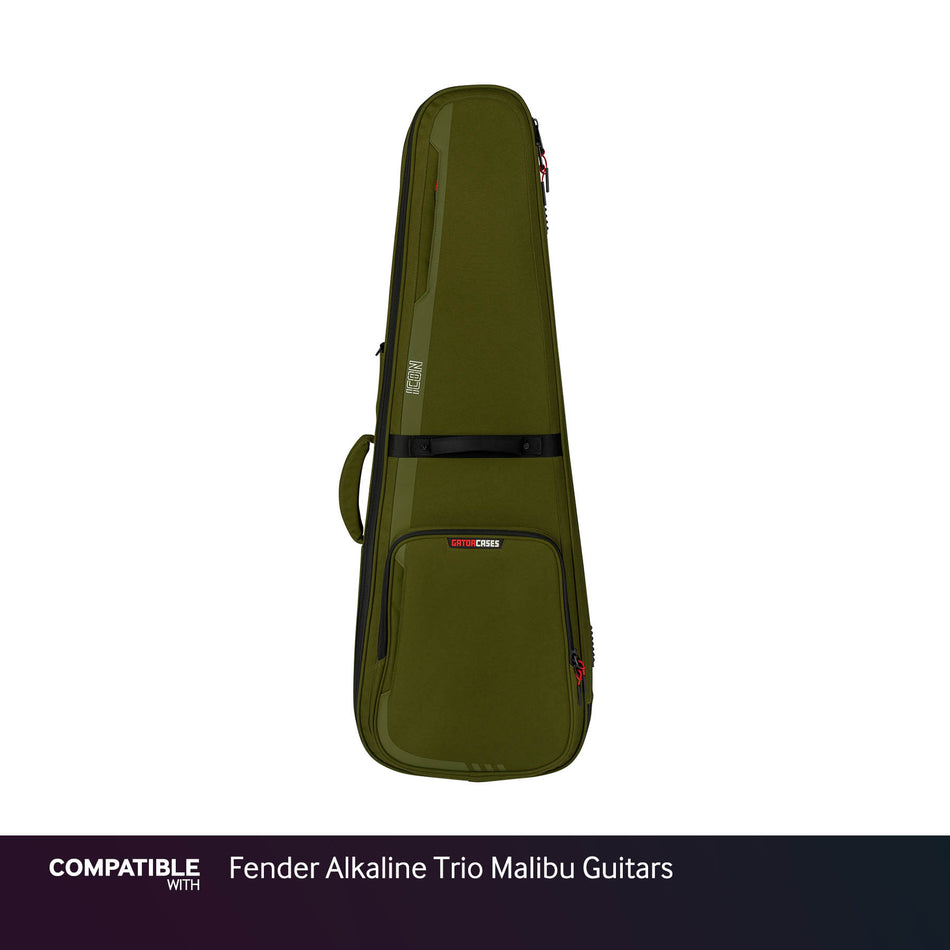 Gator Green ICON Case for Fender Alkaline Trio Malibu Guitars