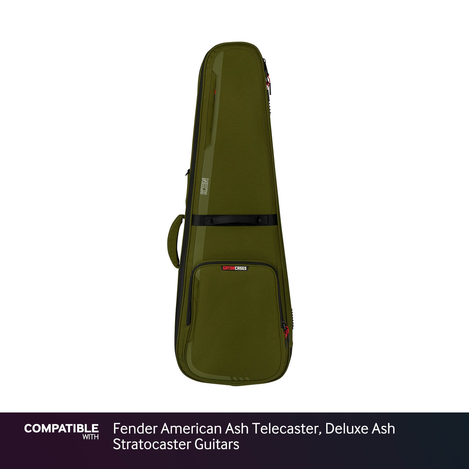 Gator Green ICON Case for Fender American Ash Telecaster, Deluxe Ash Stratocaster Guitars