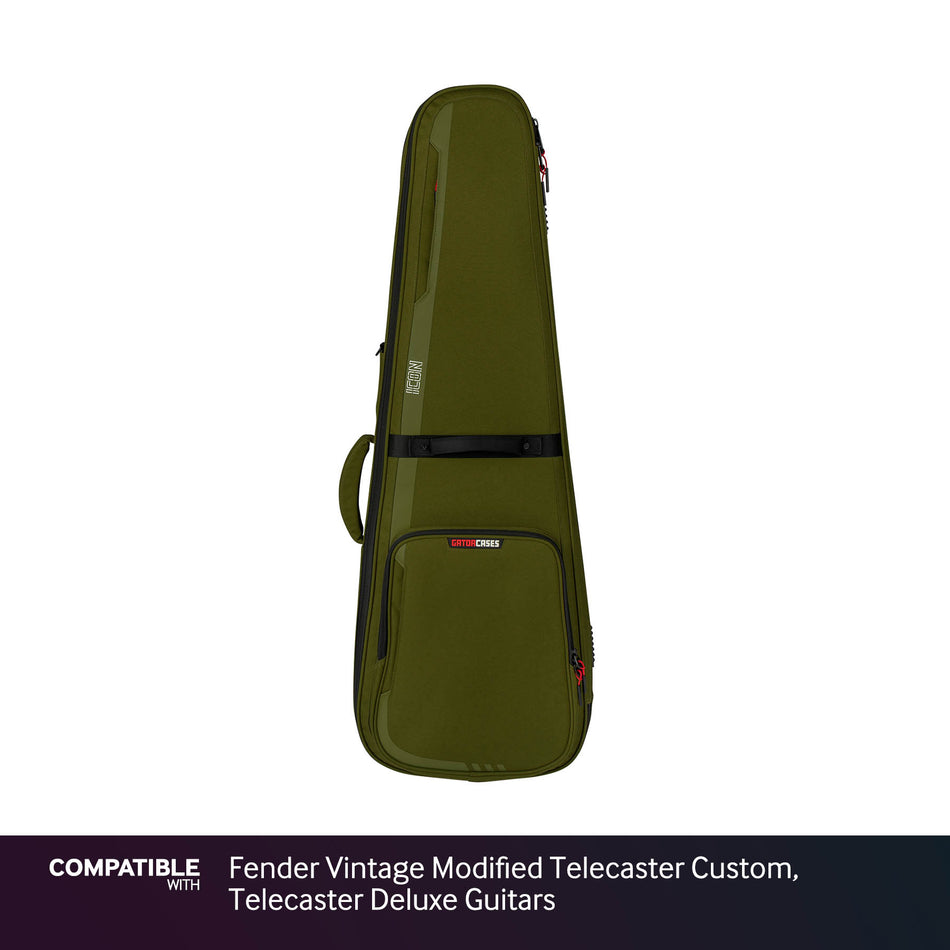 Gator Green ICON Case for Fender Vintage Modified Telecaster Custom, Telecaster Deluxe Guitars