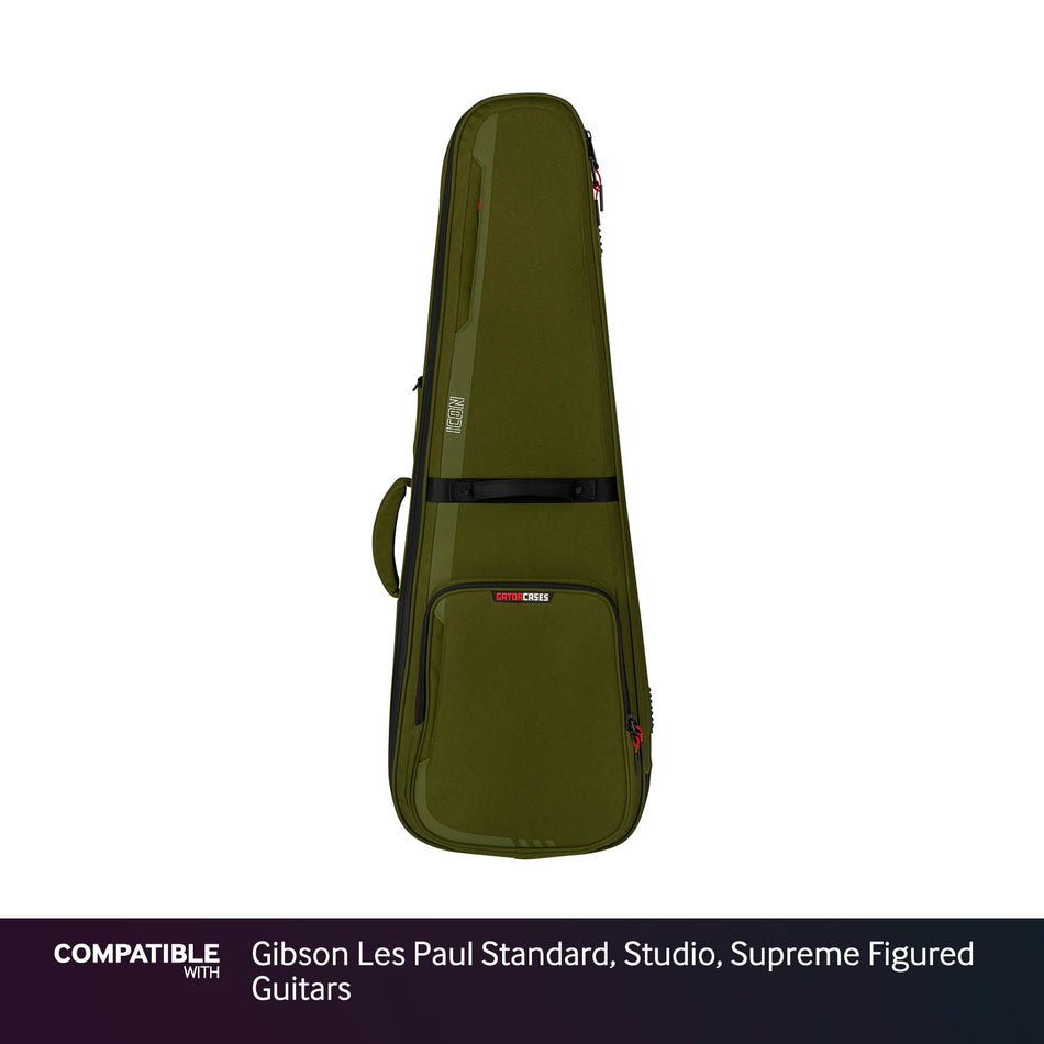 Gator Green ICON Case for Gibson Les Paul Standard, Studio, Supreme Figured Guitars