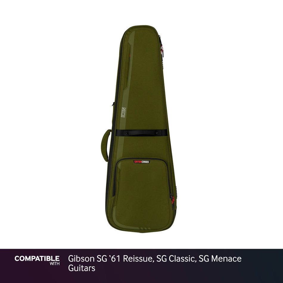 Gator Green ICON Case for Gibson SG '61 Reissue, SG Classic, SG Menace Guitars