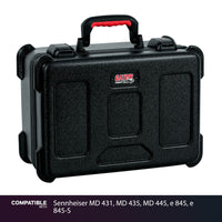 Gator 15 Mic Travel Case for Sennheiser MD 431, MD 435, MD 445, e 845, e 845-S