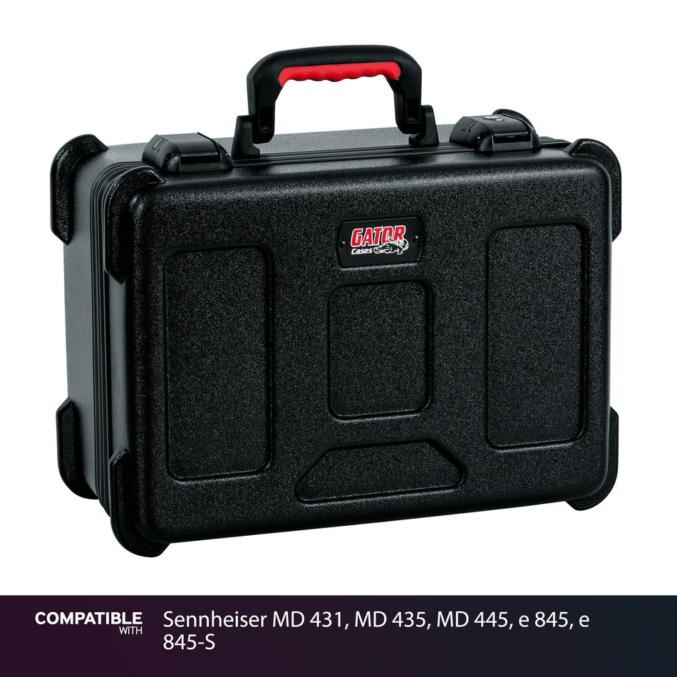 Gator 15 Mic Travel Case for Sennheiser MD 431, MD 435, MD 445, e 845, e 845-S