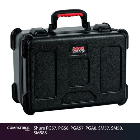 Gator 15 Mic Travel Case for Shure PG57, PG58, PGA57, PGA8, SM57, SM58, SM58S