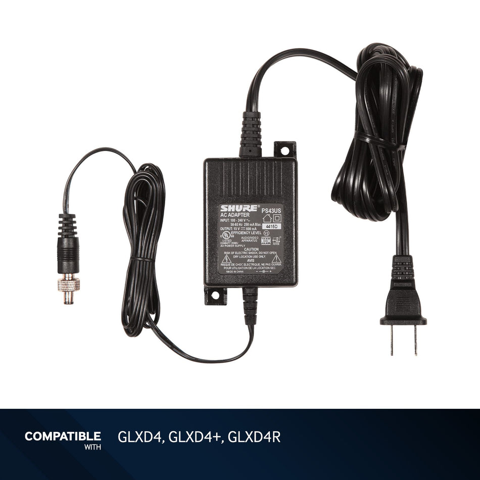 Shure Power Supply for GLXD4, GLXD4+, GLXD4R Wireless Systems
