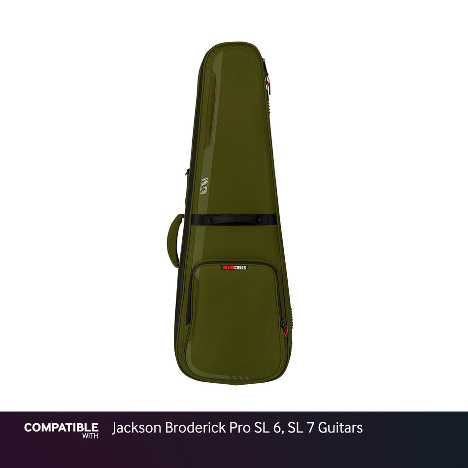 Gator Green ICON Case for Jackson Broderick Pro SL 6, SL 7 Guitars
