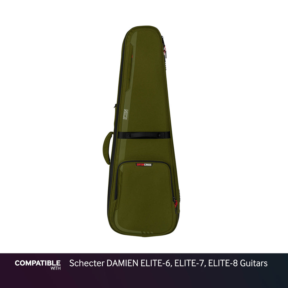 Gator Green ICON Case for Schecter DAMIEN ELITE-6, ELITE-7, ELITE-8 Guitars