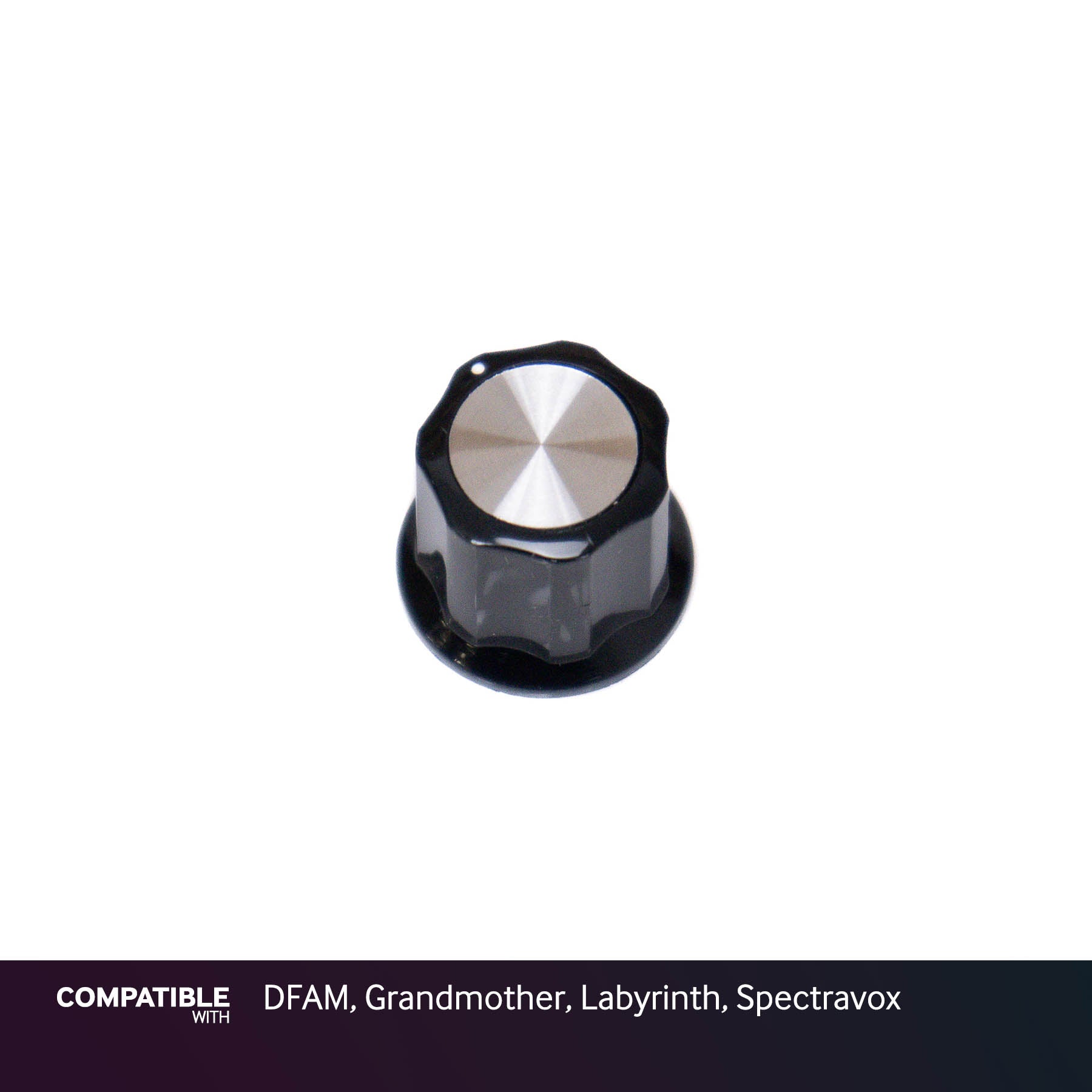 Moog Silver-Face Knob with Dot for DFAM, Grandmother, Labyrinth, Spectravox
