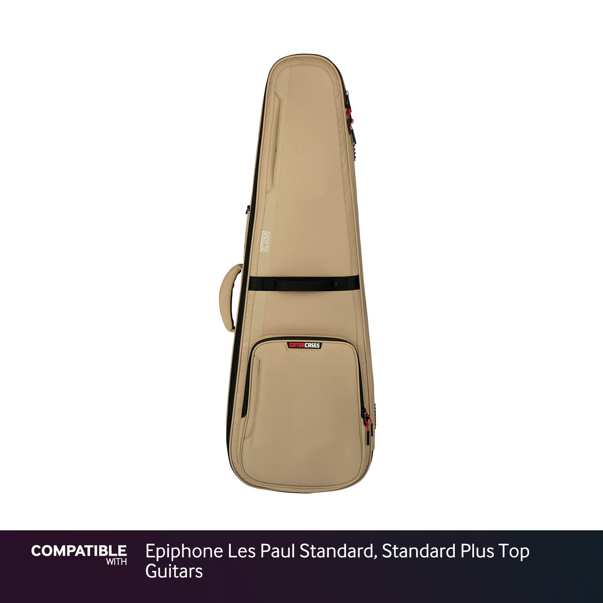 Gator Tan ICON Case for Epiphone Les Paul Standard, Standard Plus Top Guitars