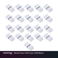 Set of 21 White Fader Caps for Mackie Onyx 1640, Onyx 1640i Mixers