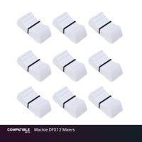 Set of 9 White Fader Caps for Mackie DFX12 Mixers