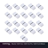 Set of 21 White Fader Caps for Mackie 1604-VLZ, 1604-VLZ Pro, 1604-VLZ3 Mixers