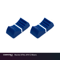 Set of 2 Blue Main Mix Master Fader Caps for Mackie DFX6, DFX12 Mixers