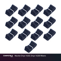 Set of 13 Black Fader Caps for Mackie Onyx 1620, Onyx 1620i Mixers