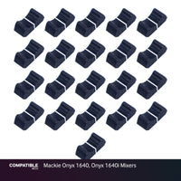Set of 21 Black Fader Caps for Mackie Onyx 1640, Onyx 1640i Mixers