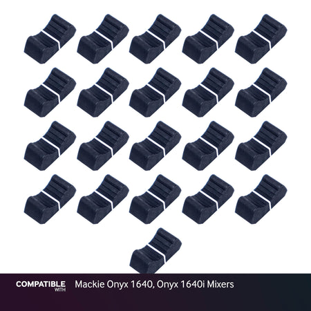 Set of 21 Black Fader Caps for Mackie Onyx 1640, Onyx 1640i Mixers