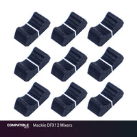 Set of 9 Black Fader Caps for Mackie DFX12 Mixers