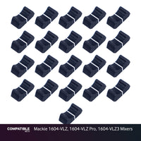 Set of 21 Black Fader Caps for Mackie 1604-VLZ, 1604-VLZ Pro, 1604-VLZ3 Mixers